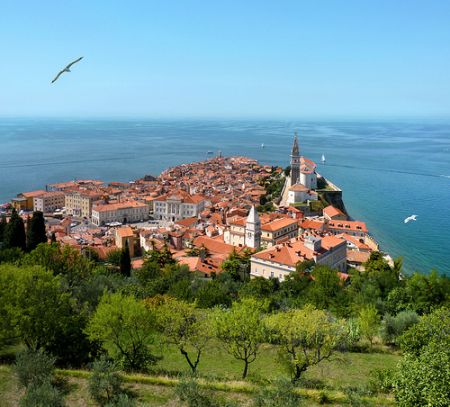 Piran from above, Adriatic, Slovenia
