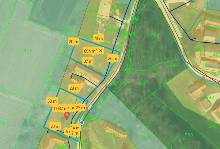 Plot measurements in metres