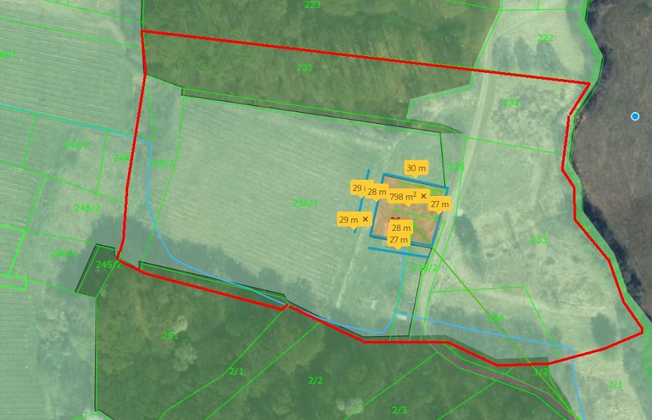 A map of the property